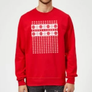 Image of Marvel Deadpool Christmas Snowflakes Red Christmas Sweatshirt - M - Red