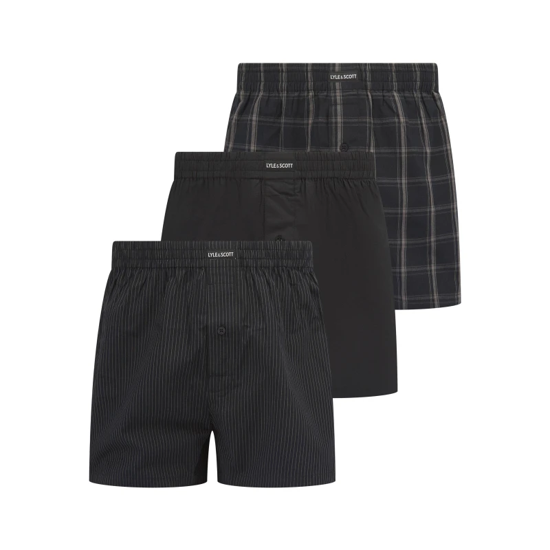 Image of Lyle and Scott Mens Woven Trunk Black/Stripe male Small
