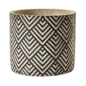 Image of Crossland Grove Merlin Pot Black/Natural Large 170x170x155Mm