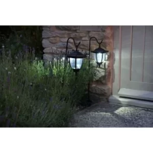 Image of 2x Smart Garden Solar Outdoor Garden Coach Lights Lantern Shepherds Hooks Crooks