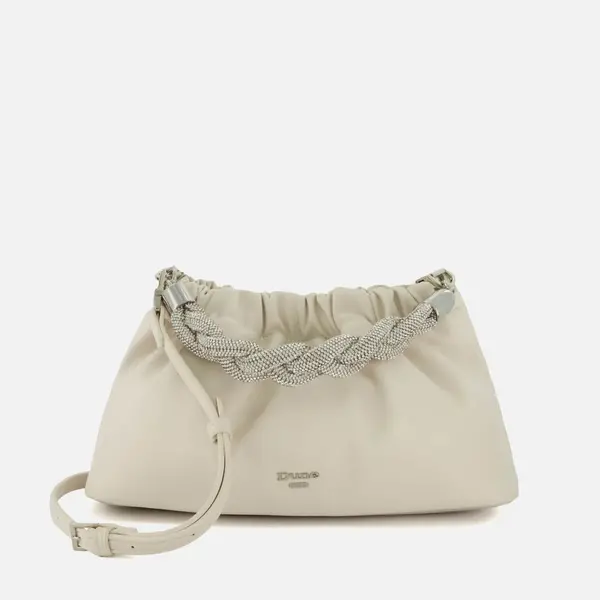 Image of Dune Bonanza Diamante Detail Faux Leather Clutch Bag Cream female 0007511270001737