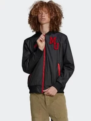 Image of adidas Manchester United Cny Bomber Jacket, Black, Size S, Men