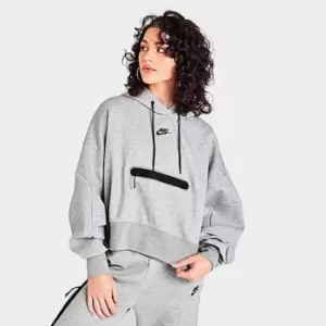 Image of Womens Nike Sportswear Tech Fleece Over-Oversized Cropped Pullover Hoodie
