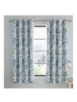 Image of Catherine Lansfield Inga Leaf Eyelet Lined Curtains