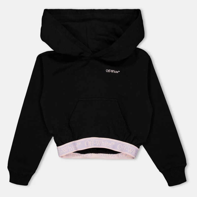 Image of Off White Kids Cropped Hoodie Black/Lilac female 6Y