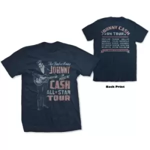 Image of Johnny Cash - All Star Tour Unisex XX-Large T-Shirt - Blue