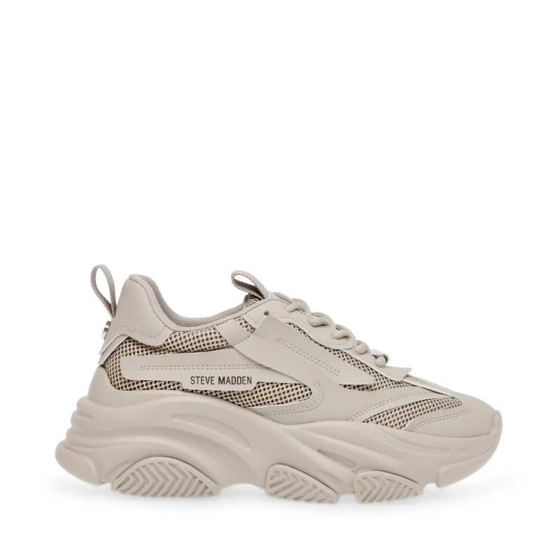Image of Steve Madden Girls Possession Chunky Trainers Greige female C13 (32)