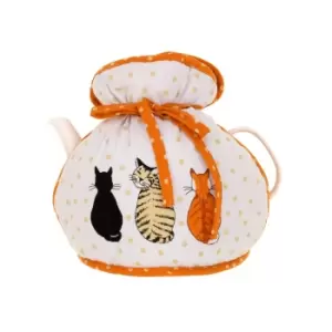 Image of Ulster Weavers Cats in Waiting Tea Cosy White, Orange and Black