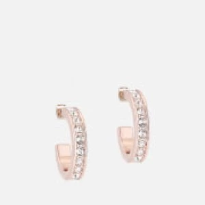 Image of Ted Baker Womens Seanna: Small Crystal Hoop Earring - Rose Gold/Crystal