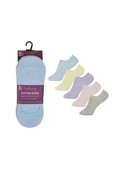 Image of Cotton Blend No Show Socks (5 Pairs)