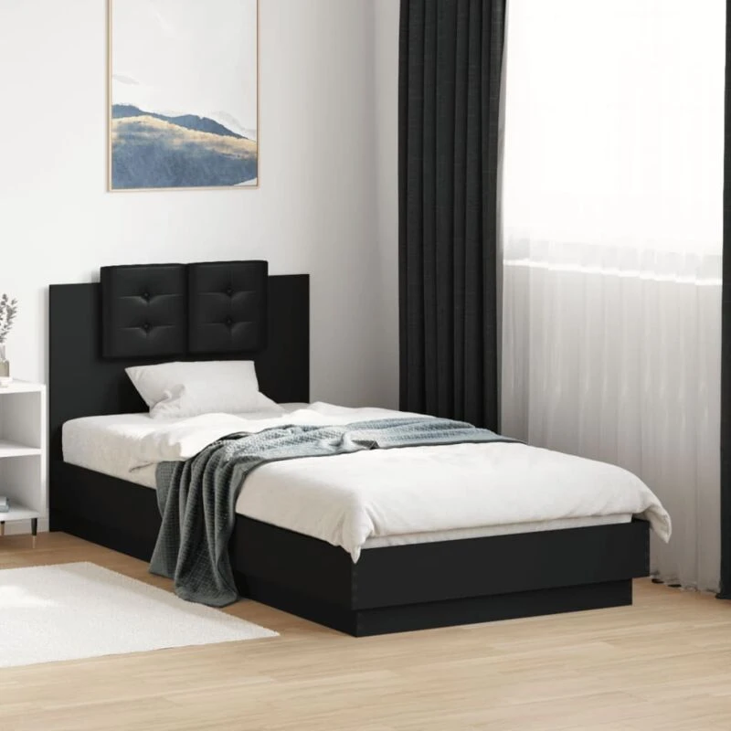 Image of VIDAXL Bed Frame without Mattress Black 90x190cm Single Vidaxl 8721012277045