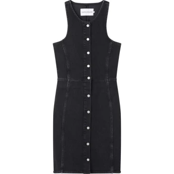 Image of Calvin Klein Jeans Denim Bodycon Dress - DENIM BLK 1BY