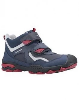 Image of Geox Boys Buller Boot, Navy/Red, Size 4 Older