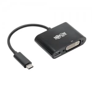 Image of Tripp Lite USB C to DVI Adapter with PD Charging Black