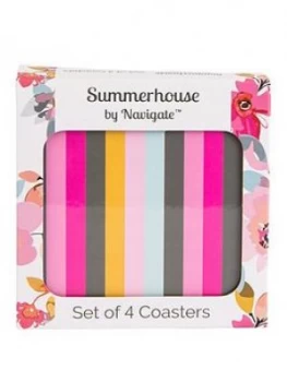 Image of Summerhouse By Navigate Gardenia Striped Coasters ; Set Of 4