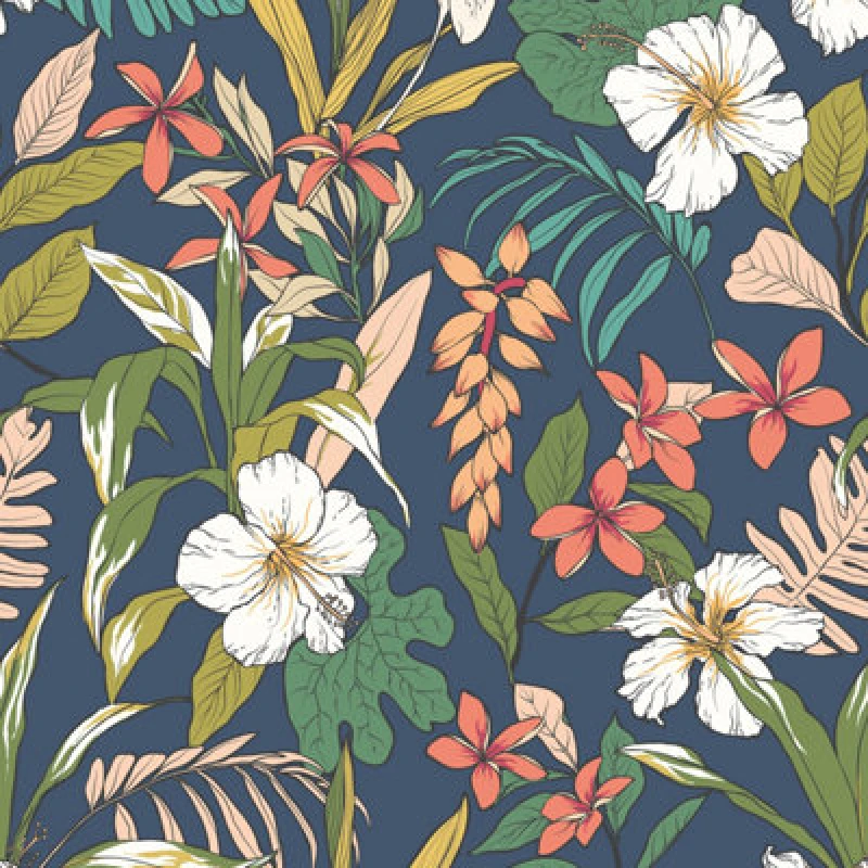 Image of Hoopla Walls Oasis Navy Twist Smooth Matt Wallpaper
