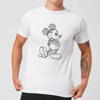 Image of Disney Mickey Mouse Sketch Mens T-Shirt - White - XS