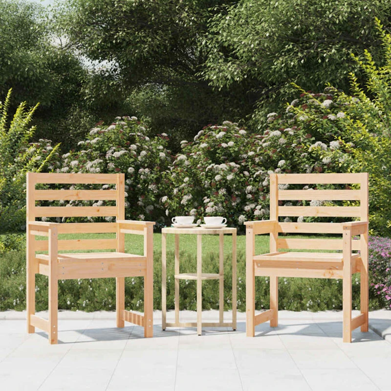 Image of Vidaxl Garden Chairs 2 Pcs 60X48X91cm Solid Wood Pine