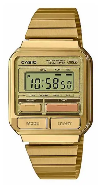 Image of Casio A120WEG-9AEF Vintage Retro Digital Dial / Gold PVD Watch