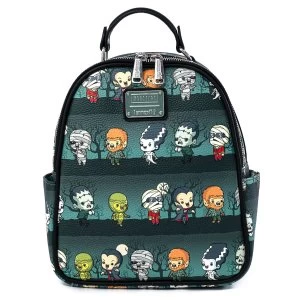 Image of Loungefly Universal Monsters Chibi Aop Mini Backpack