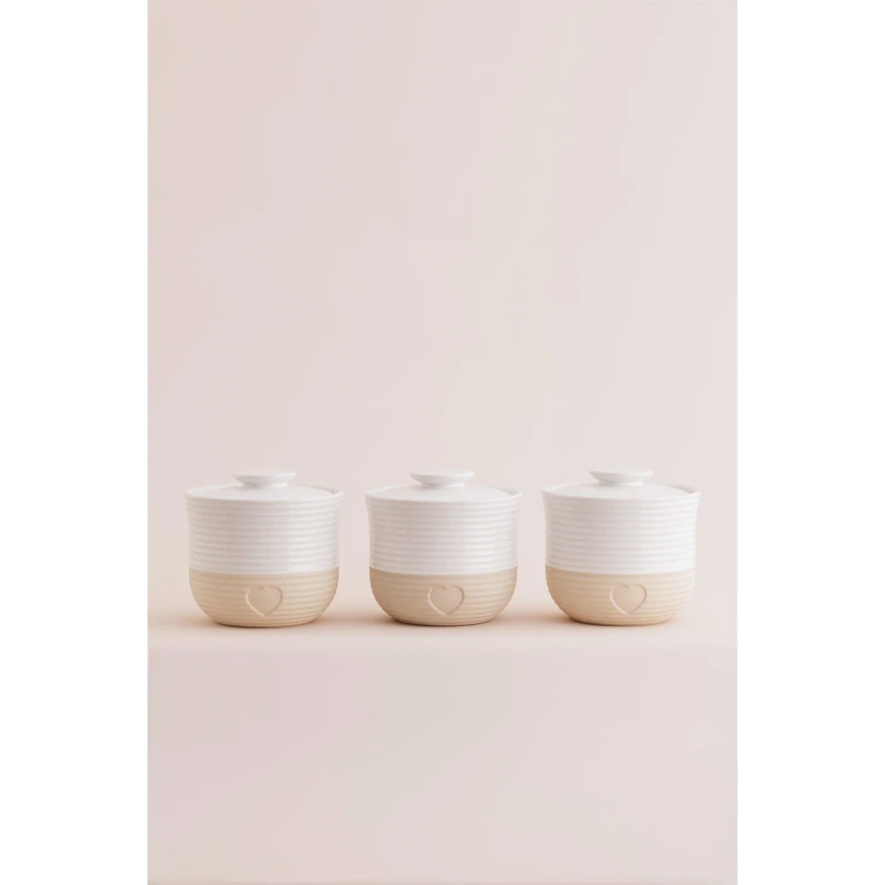 Image of Mason Cash Rustic Charm Set of 3 Storage Jars Storage Jars 1 Multi 71427599027
