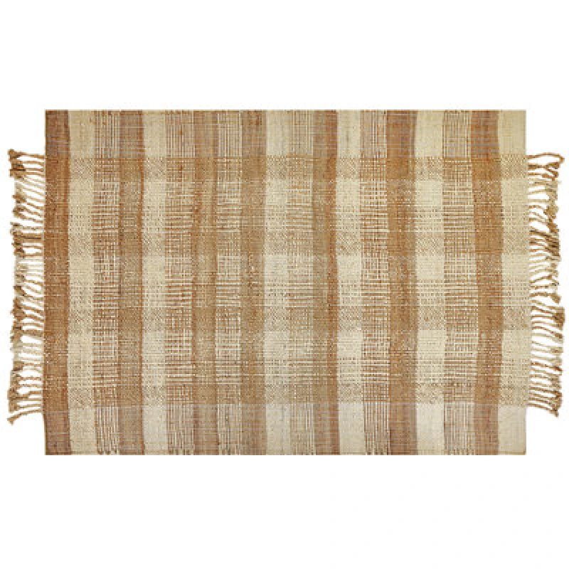 Image of Beliani Rug Berissa Beige 140 X 200 Cm Jute