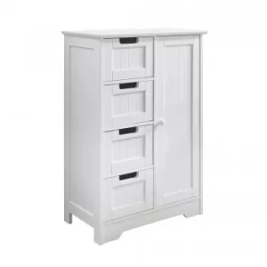 Image of White 4 Drawer Storage Cabinet White