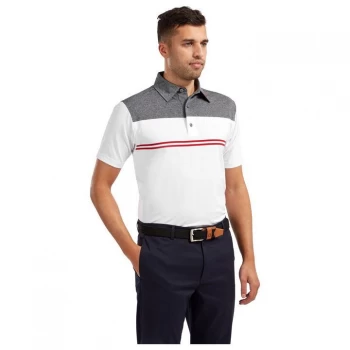 Image of Footjoy Block Lisle Polo Shirt Mens - White/Grey/Red