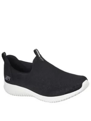 Image of Skechers Ultra Flex Wild Charm Slip-on Plimsoll, Black, Size 4, Women