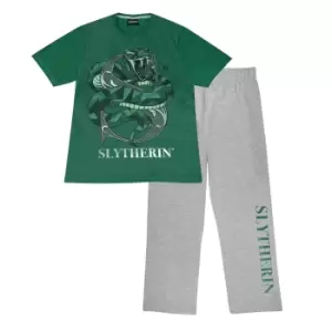 Image of Harry Potter Boys Slytherin Pyjama Set (6-7 Years) (Green/Heather Grey)