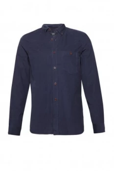 Image of Mens French Connection 28 Wales Long Sleeved Corduroy Shirt Blue