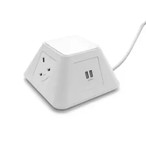 Image of Inca free-standing power module 2 x UK sockets, 2 x twin USB fast charge - white