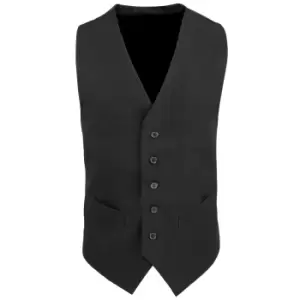 Image of Premier Mens Lined Polyester Waistcoat / Catering / Bar Wear (XL) (Black)