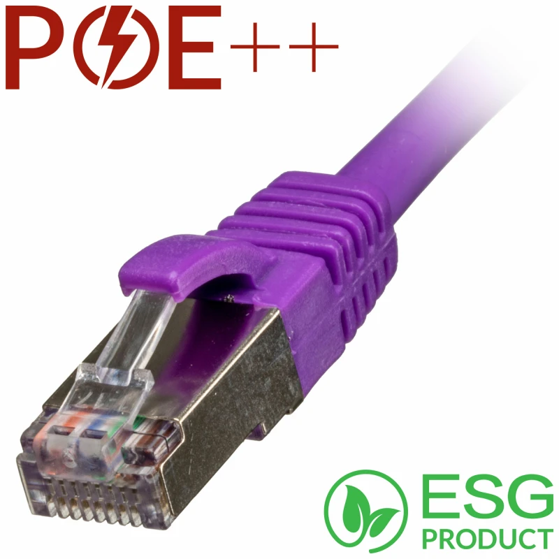 Image of Cablenet Cablenet 1m Cat6a RJ45 Violet S/FTP LSOH 26AWG Snagless Booted Patch Lead (PK 100) 65-7010B