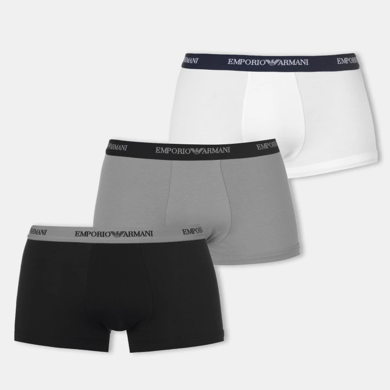 Image of Emporio Armani Core 3 Pack Boxer Shorts Blk/Gry/Wh02910 male Small