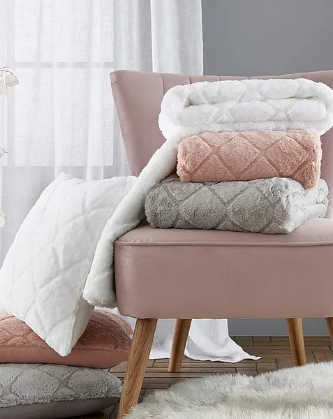 Image of Cosy Diamond Throw Natural 130X170 MN30605