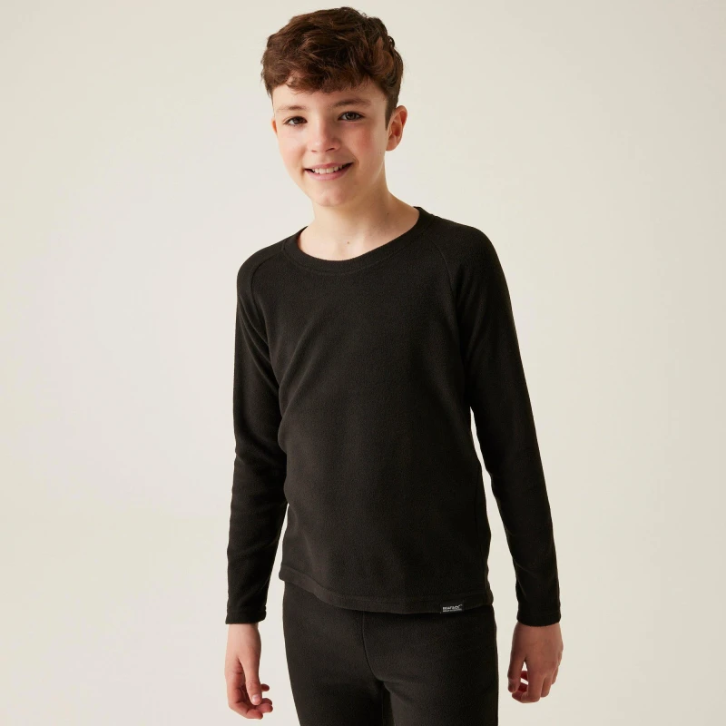 Image of Regatta Boys Thermal Fleece Baselayer Top 5-6 Years - Chest 59-61cm (Height 110-116cm) Black RKU021B-800-5