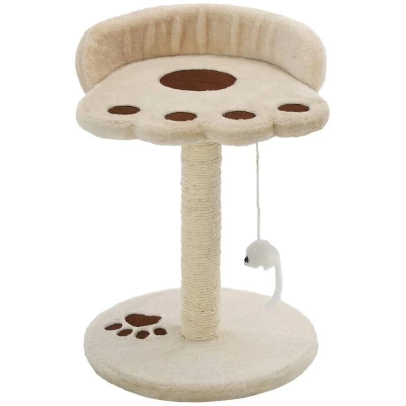 Image of vidaXL Cat Tree with Sisal Scratching Post 40cm Beige Play Centre Furniture
