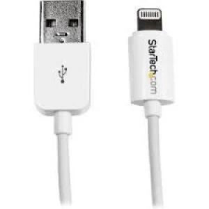 Image of StarTech 1m3 feet White Apple 8 pin Slim Lightning Connector to USB Cable for iPhone iPod iPad
