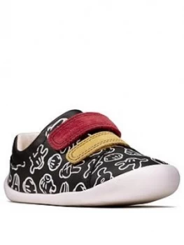 Image of Clarks Mickey Mouse Roamer Comic Shoes - Black, Size 3 Younger