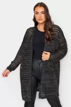 Image of Metallic Crochet Cardigan