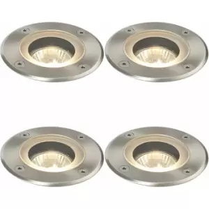 Image of 4 pack Marine Grade IP65 Round Ground Light - 50W GU10 - Stainless Steel