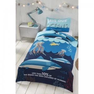 Image of National Geographic Ocean Life Reversible Duvet Set
