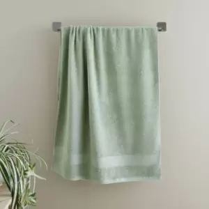 Image of Catherine Lansfield Anti-Bacterial 100% Cotton Bath Sheet, Sage