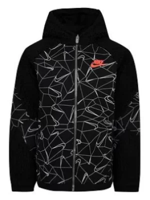 Image of Boys, Nike Nsw Rtlp Full-zip Hoodie, Black, Size 5-6 Years