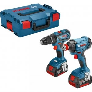 Image of Bosch Dynamic 18v Cordless Combi Drill and Impact Driver 2 x 4ah Li-ion Charger Case