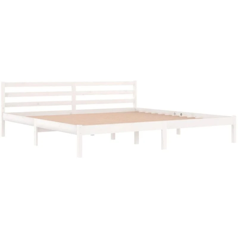 Image of VIDAXL Bed Frame without Mattress Solid Wood Pine 200x200cm White Vidaxl 8720286877791