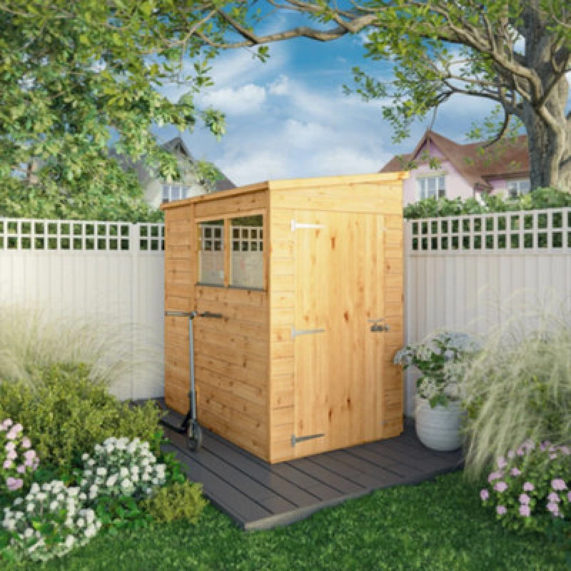 Image of Mercia 6 x 4 Woodsman Shiplap Pent Shed, Brown SI-100-001-0007