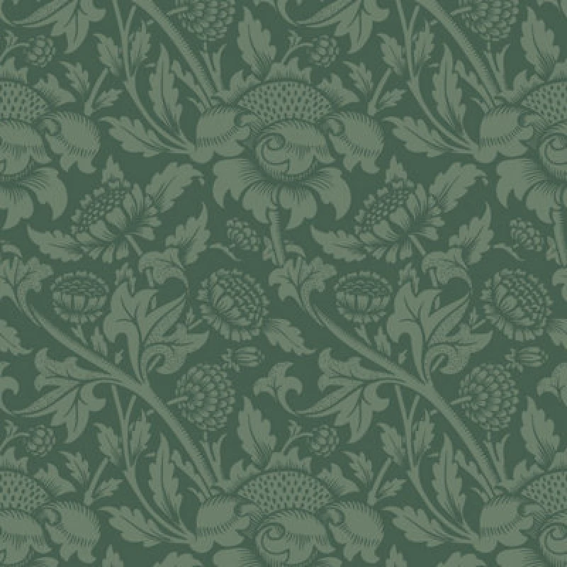 Image of Hoopla Walls Damask Trail Forest Green Wallpaper