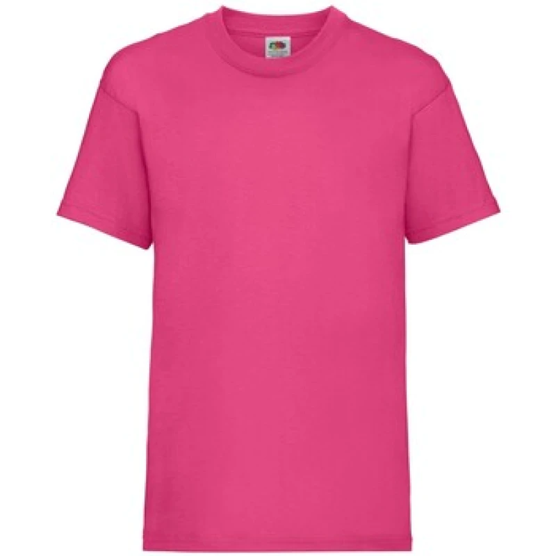 Image of Fruit of the Loom Value T-Shirt in Fuchsia Size: 12-13 Years Fuchsia Unisex 12-13 Years
